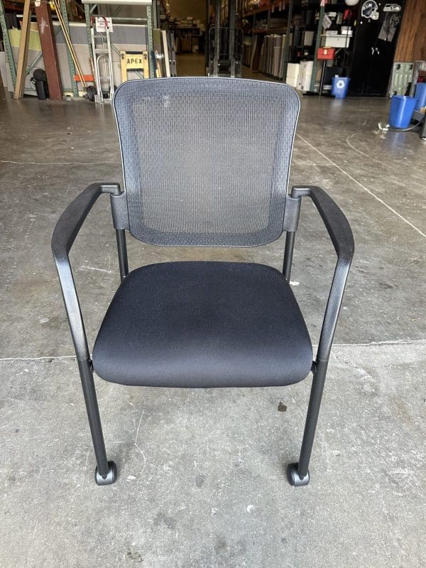 Rolling Black Side Chairs