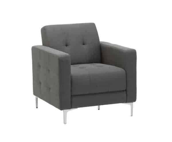 HAGEN CLUB CHAIR WITH METAL LEG- SLATE