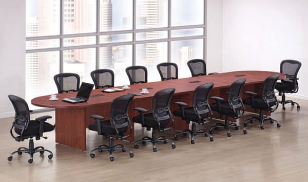 Racetrack Laminate Conference Tables Classic Slab Base